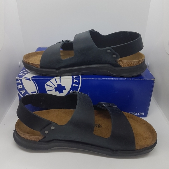 NWB Birkenstock Milano CT Leather Black Sandal Sz M8/W10 - Picture 1 of 9